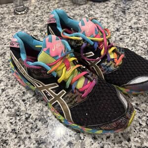 Asics Gel Noosa Women’s Black Rainbow Running Shoes Sneakers Sz 9